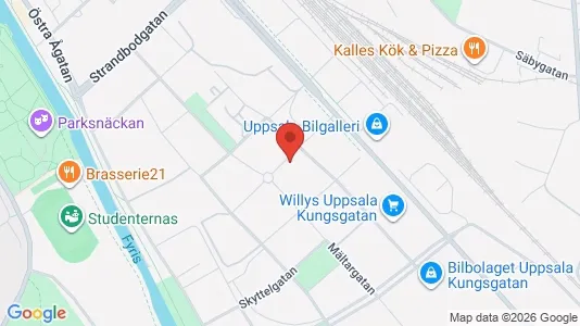 Lägenheter till salu i Uppsala - kort over placeringen