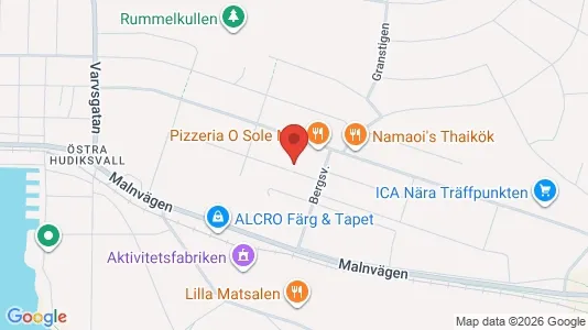 Lägenheter till salu i Hudiksvall - kort over placeringen