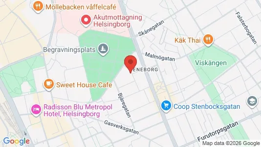 Lägenheter till salu i Helsingborg - kort over placeringen