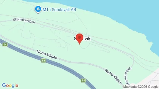 Lägenheter att hyra i Sundsvall - kort over placeringen