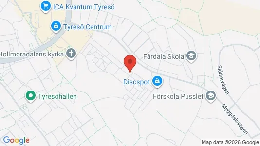 Rum att hyra i Tyresö - kort over placeringen