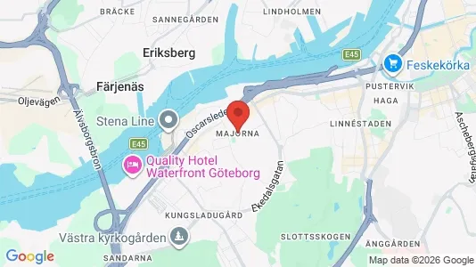 Rum att hyra i Majorna-Linné - kort over placeringen