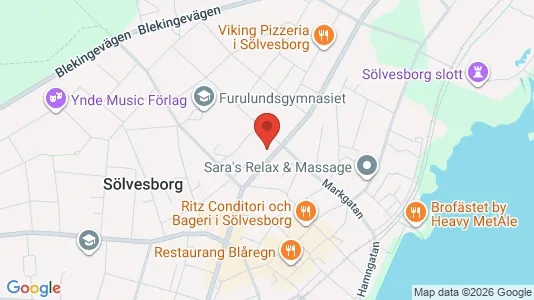 Bostadsrätter till salu i Sölvesborg - kort over placeringen