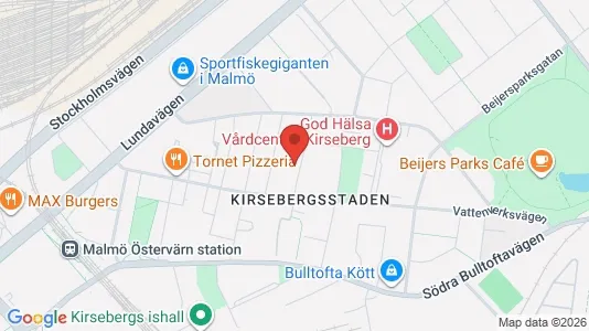 Bostadsrätter till salu i Kirseberg - kort over placeringen