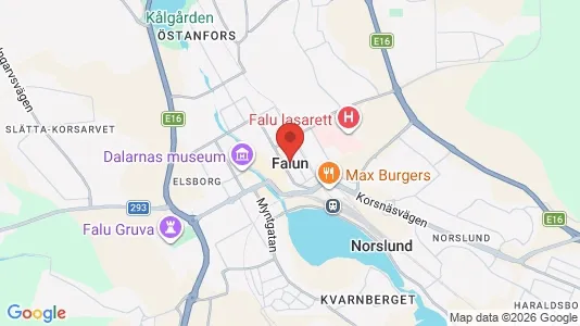 Hus till salu i Falun - kort over placeringen