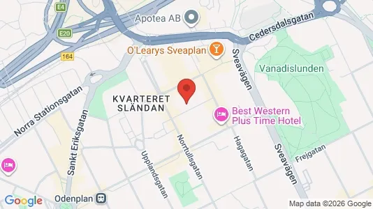 Bostadsrätter till salu i Vasastan - kort over placeringen