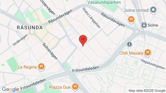 Bostadsrätter till salu i Solna - kort over placeringen