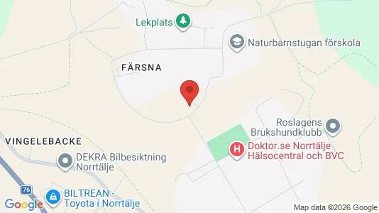 Bostadsrätter till salu i Norrtälje - kort over placeringen