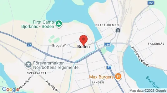 Hus till salu i Boden - kort over placeringen