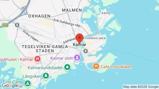 Lägenheter att hyra i Kalmar - kort over placeringen