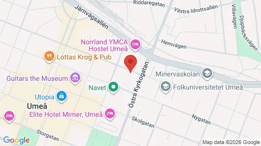 Lägenheter att hyra i Umeå - kort over placeringen