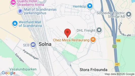 Lägenheter att hyra i Solna - kort over placeringen