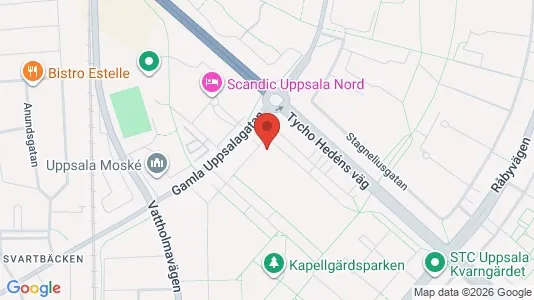 Studentbostäder att hyra i Uppsala - kort over placeringen