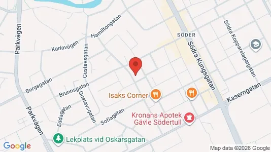 Lägenheter att hyra i Gävle - kort over placeringen