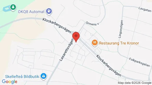 Lägenheter att hyra i Skellefteå - kort over placeringen
