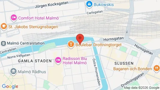 Lägenheter till salu i Malmö Centrum - kort over placeringen