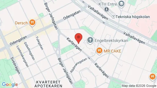 Bostadsrätter till salu i Östermalm - kort over placeringen