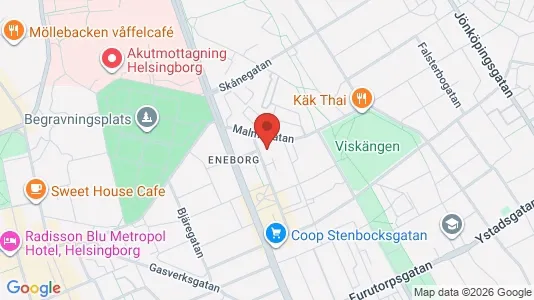 Lägenheter till salu i Helsingborg - kort over placeringen