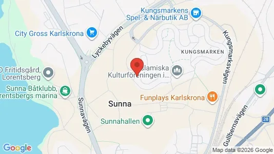 Lägenheter att hyra i Karlskrona - kort over placeringen