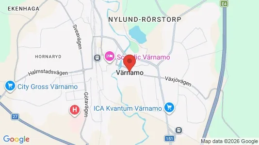 Hus att hyra i Värnamo - kort over placeringen