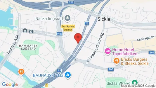 Lägenheter att hyra i Nacka - kort over placeringen