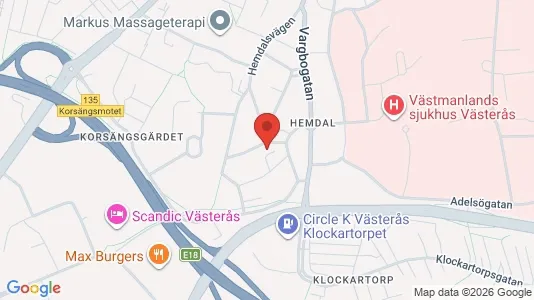 Bostadsrätter till salu i Västerås - kort over placeringen