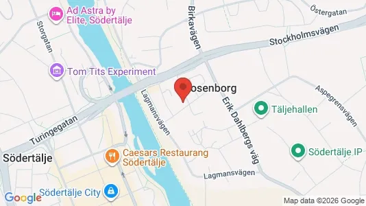 Bostadsrätter till salu i Södertälje - kort over placeringen
