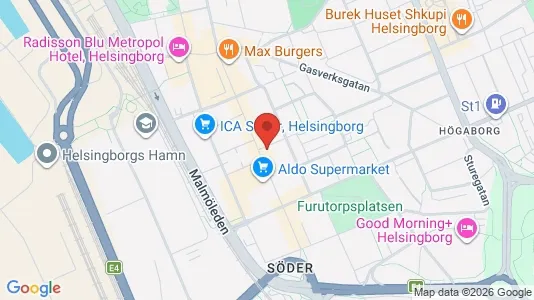 Lägenheter att hyra i Helsingborg - kort over placeringen