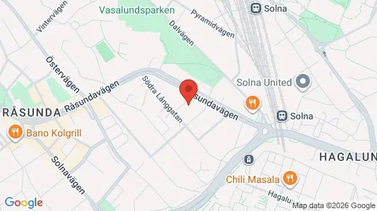 Lägenheter till salu i Solna - kort over placeringen