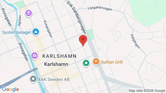 Lägenheter att hyra i Karlshamn - kort over placeringen