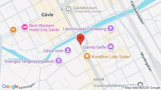 Lägenheter att hyra i Gävle - kort over placeringen