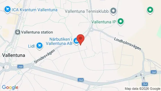 Lägenheter till salu i Vallentuna - kort over placeringen