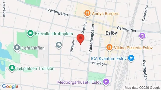 Bostadsrätter till salu i Eslöv - kort over placeringen