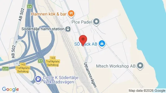 Bostadsrätter till salu i Södertälje - kort over placeringen