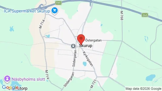 Hus till salu i Skurup - kort over placeringen
