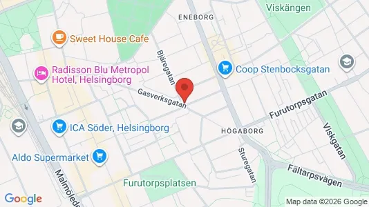 Lägenheter att hyra i Helsingborg - kort over placeringen