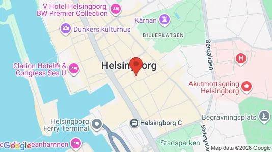 Lägenheter till salu i Helsingborg - kort over placeringen