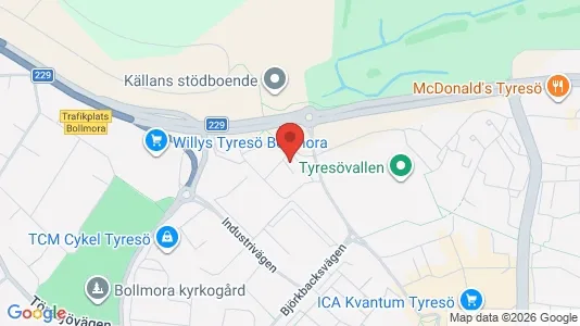 Lägenheter till salu i Tyresö - kort over placeringen
