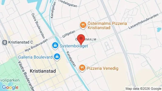 Lägenheter att hyra i Kristianstad - kort over placeringen