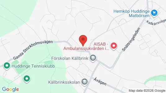 Lägenheter att hyra i Huddinge - kort over placeringen