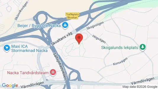 Lägenheter att hyra i Nacka - kort over placeringen