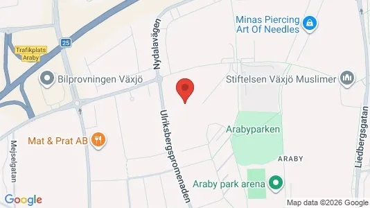 Lägenheter att hyra i Växjö - kort over placeringen
