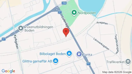 Lägenheter att hyra i Boden - kort over placeringen