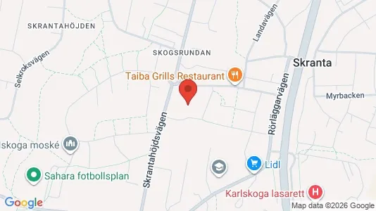 Rum att hyra i Karlskoga - kort over placeringen