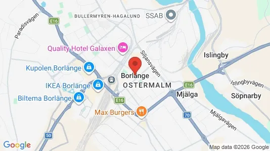 Lägenheter att hyra i Borlänge - kort over placeringen