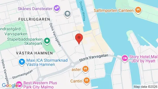Lägenheter till salu i Malmö Centrum - kort over placeringen