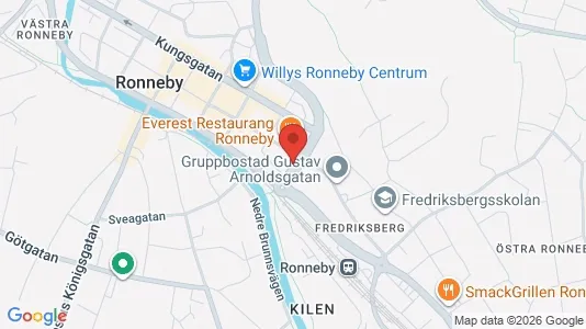 Lägenheter att hyra i Ronneby - kort over placeringen