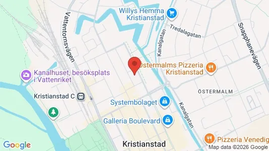 Lägenheter att hyra i Kristianstad - kort over placeringen