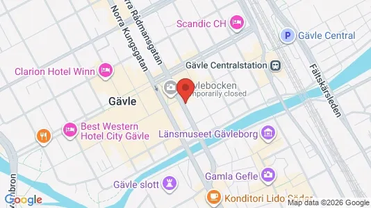 Lägenheter att hyra i Gävle - kort over placeringen