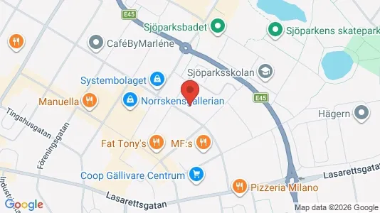 Lägenheter att hyra i Gällivare - kort over placeringen